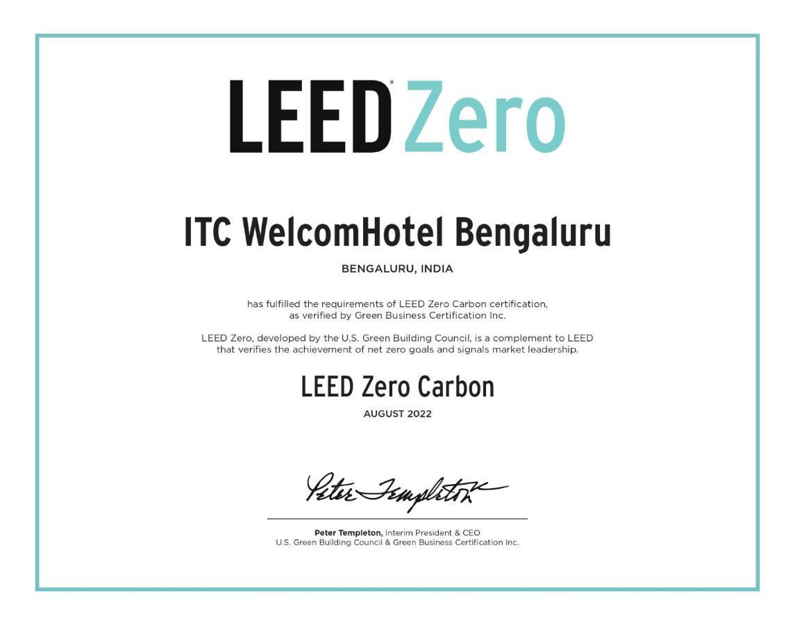 فندق ويلكوم هوتل بنجالور بنغالور المظهر الخارجي الصورة A LEED Zero certificate